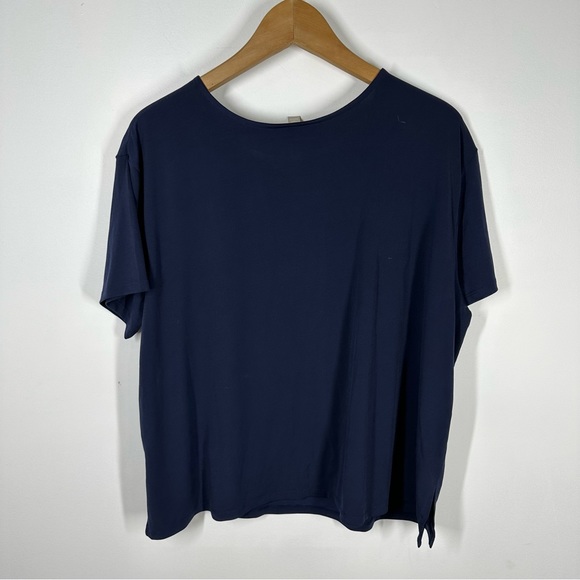Woman Within Navy Blue Short Sleeve Top Plus Size 18/20 - Picture 5 of 5
